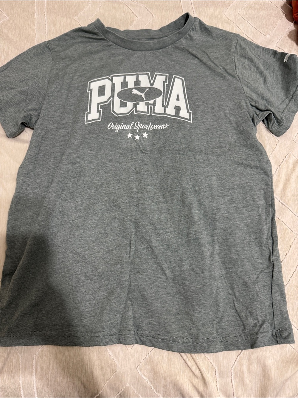Puma Gray Short Sleeve Logo Tee